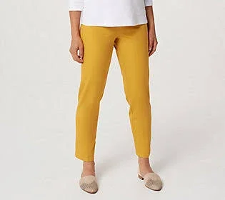 Isaac Mizrahi Live! Regular 24/7 Stretch Classic Ankle, Size Plus 24, Dijon