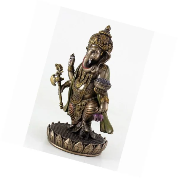 Top Collection Ganesh Statue - Lord of Success Ganesha Hindu God Sculpture in Cold Cast Bronze - 7.6-Inch Collectible Age Figuri