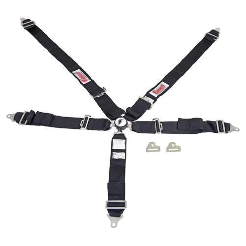 5-Point Racing Harness Seat Belt Camlock Summit Racing Race Harnesses - Black/Red Nylon, Summit Racing Equipment 510305