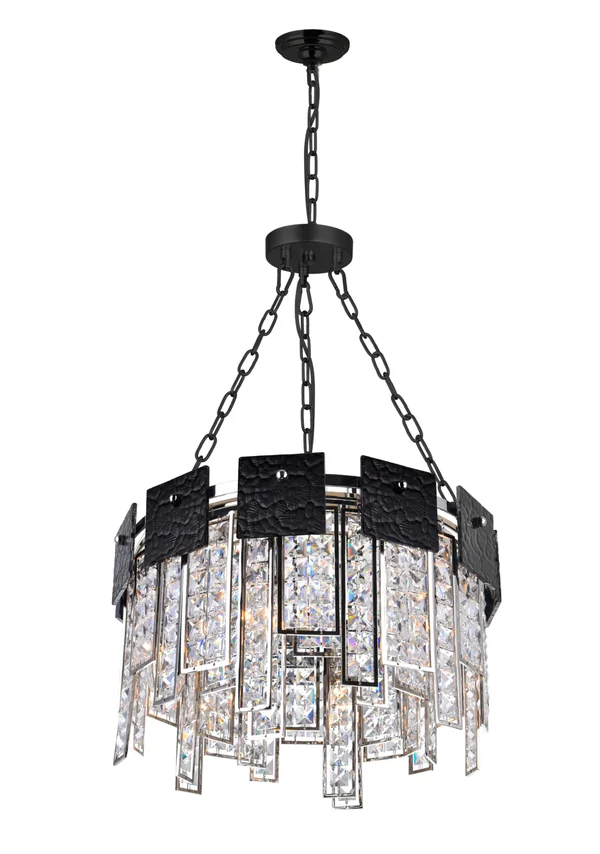 CWI Lighting 1099P16-6-613 Glacier 6 Light Down Chandelier with Polished Nickel Finish