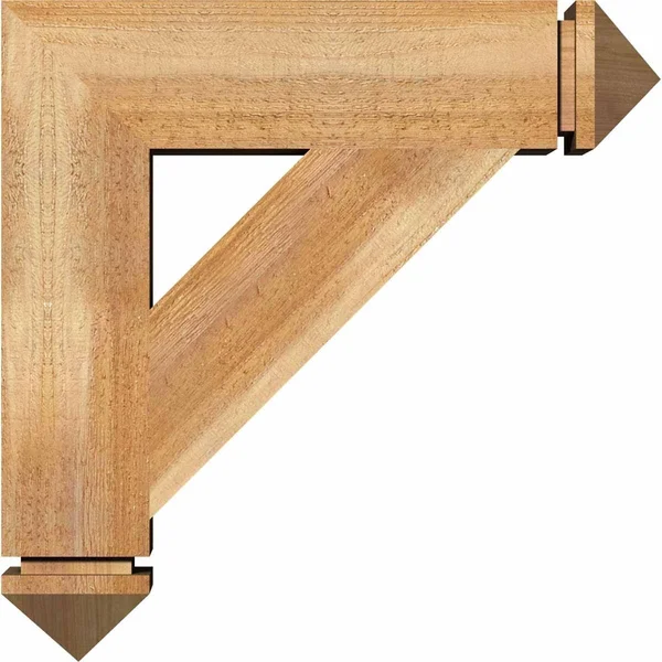 Ekena Millwork BKT06X32X36TRA03RWR 6x22W x 32x22D x 36x22H Traditional Arts & Crafts Rough Sawn BRACKET - Western Red Cedar