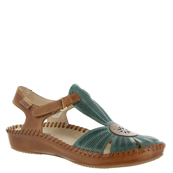 Pikolinos Women's Puerto Vallarta Closed Toe Sandal 655-0575, Size: 35, Emerald Calfskin