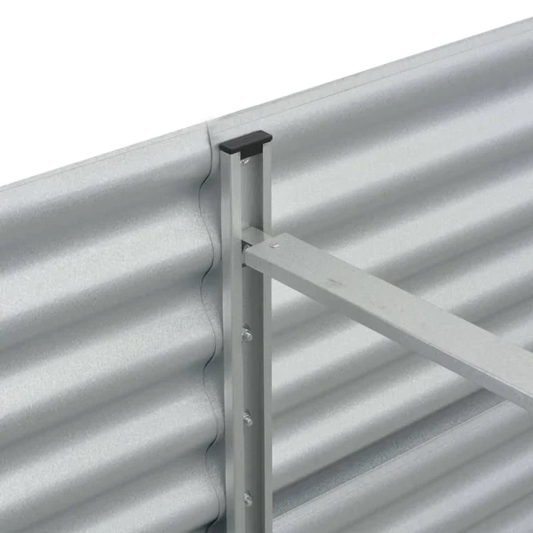 vidaXL Garden Raised Bed 157.5x22x31.5x22x17.3x22 Galvanised Steel Silver