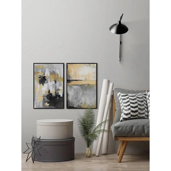 Golden Fog Diptych - Size: 36 inch x 48 inch