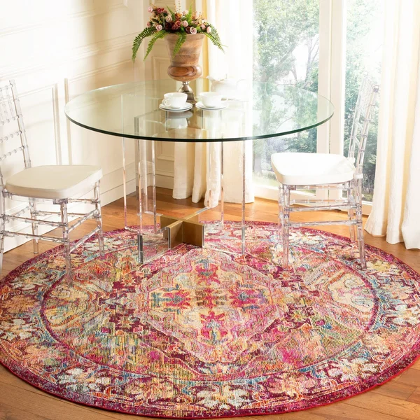 Safavieh CRS516B Crystal Fuchsia, Light Blue Area Rug - 4& x 6&