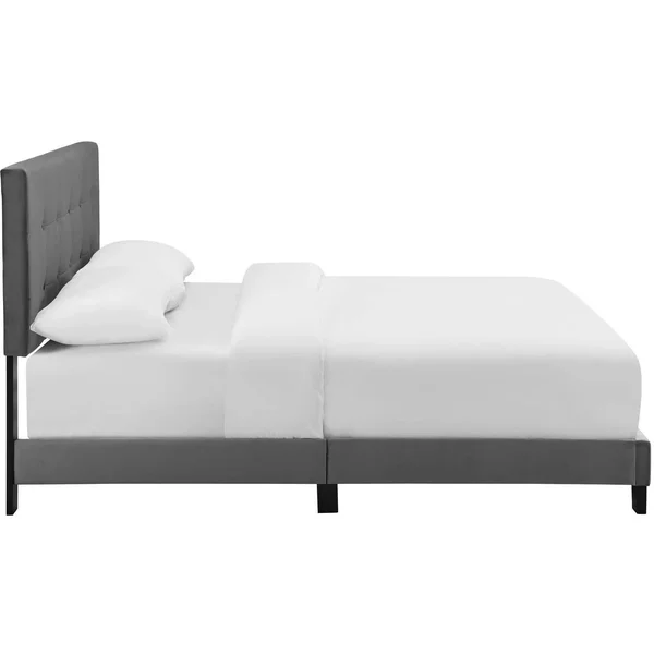Modway Amira King Upholstered Velvet Bed - Sea Blue