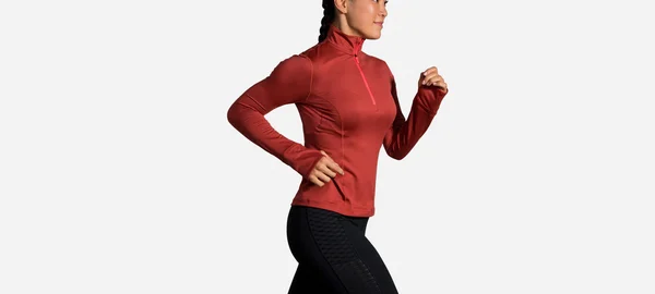 Brooks Women's Dash Half Zip (221433) Xs, Rosewood