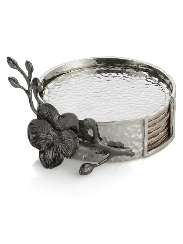 Michael Aram Black Orchid Coaster Set