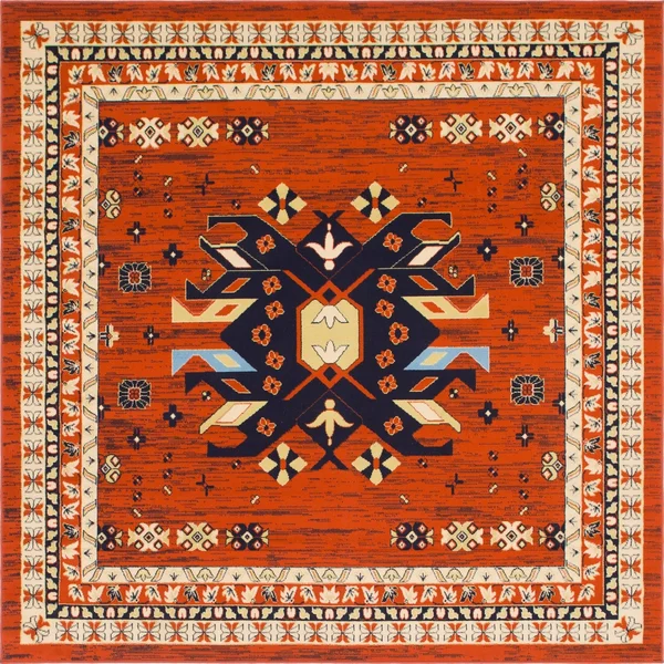 Unique Loom Taftan Terracotta 10 ft Runner Area Rug