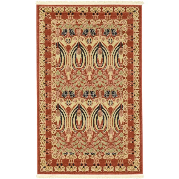 Unique Loom Carnation Edinburgh Area Rug - 7& x 10& (Rust Red)