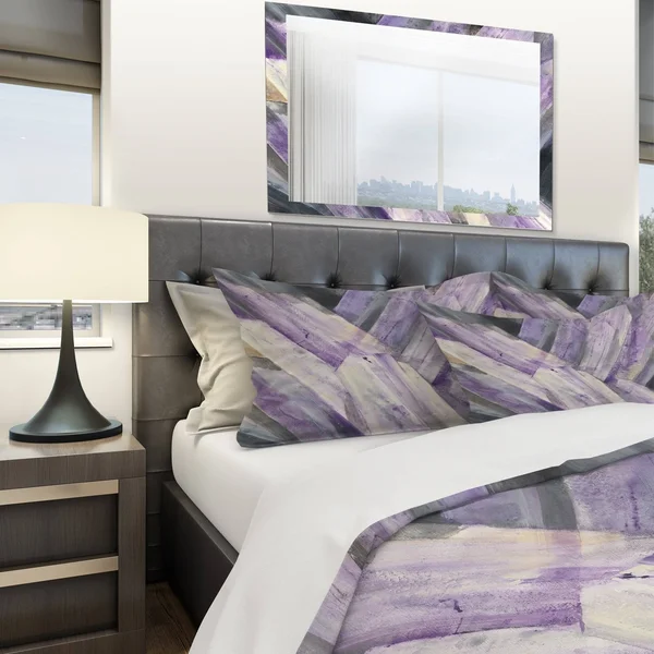 Designart &Geometric Purple Glacier& Geometric Bedding Set - Duvet Cover & Shams - Twin Cover + 1 Sham (comforter Not Includ