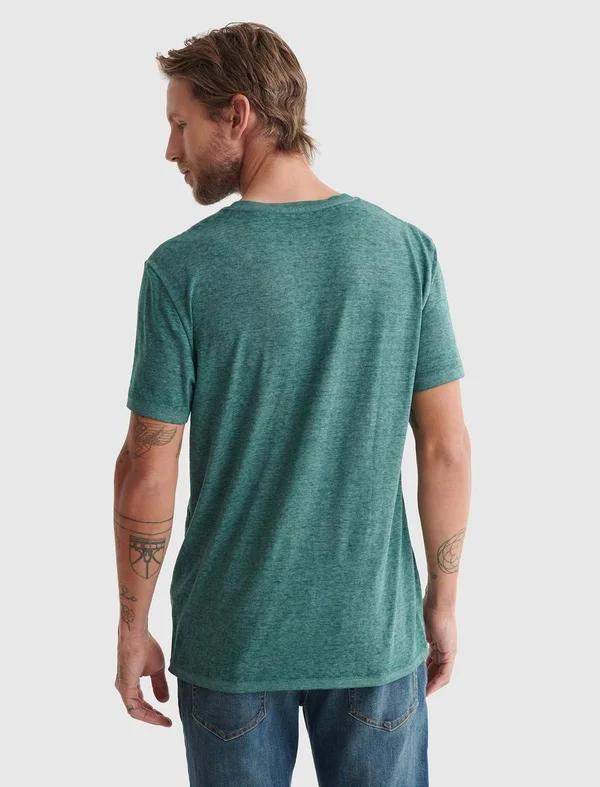 Lucky Brand Venice Burnout V-Neck Tee Men's Clothing June Bug : LG