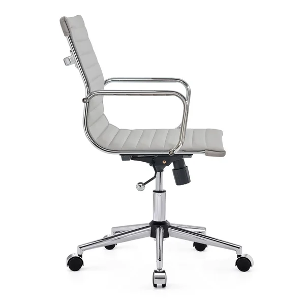 LUXMOD Mid Back Office Chair, Adjustable Swivel Chair, Ergonomic Desk Chair for Extra Back & Lumbar Support. - White