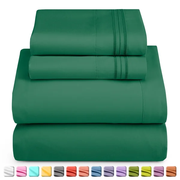 Nestl Extra-Soft Microfiber Bedsheet Set - Short Queen/RV - Hunter-Green