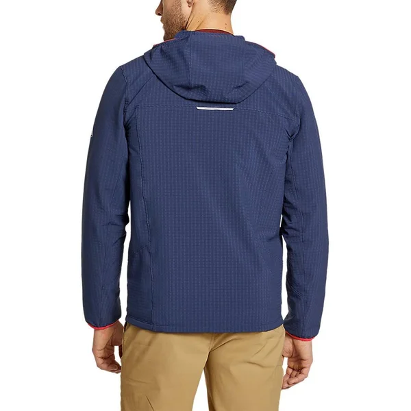 Eddie Bauer Men's Sandstone Backbone Grid Hoodie - Blue - L