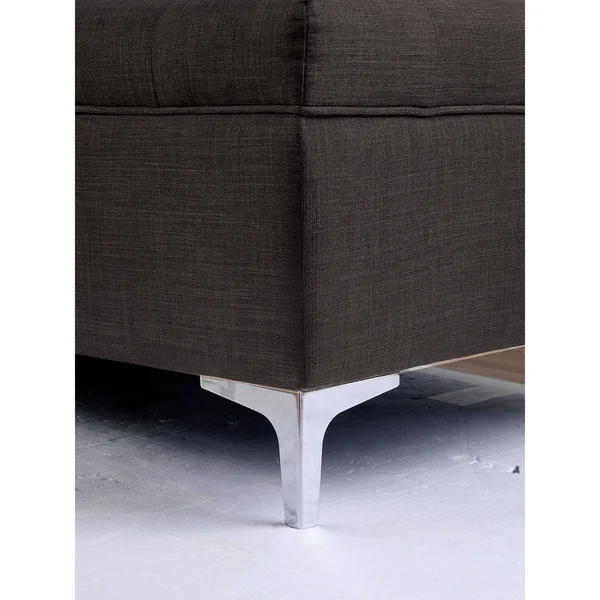 Furniture of America Agra Transitional Grey Fabric Upholstered Chaise