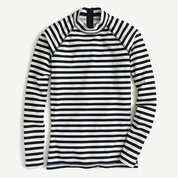 J.Crew Womens Long-Sleeve Rash Guard in Classic Stripe (Size Medium)
