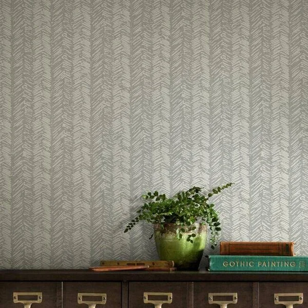 York TL1975 Gray Fractured Herrigbone Wallpaper