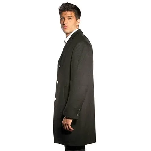Jean Paul Germain Jeffrey Wool Blend Topcoat - Men's, Black, Size 44 Long