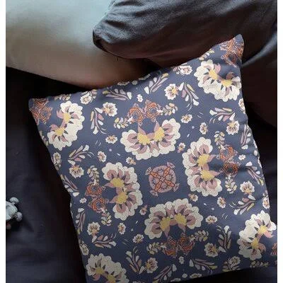 Gerton Square Pillow Cover & Insert Bungalow Rose Color: Blue/White - Size: 16x22 x 16