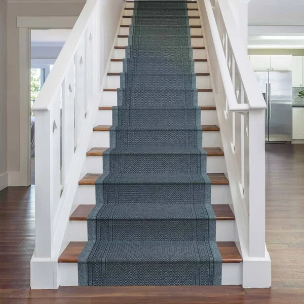 runrug USA Aztec Gray Stair Carpet Runner Length: 7 foot - WIDTHS