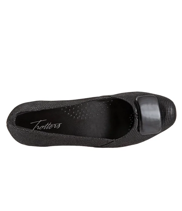 Trotters Delse Pumps, Women's, Black Lizard, Size: 6.5
