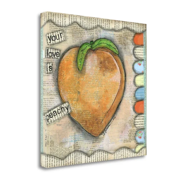 Tangletown Fine Art Your Love Is Peachy by Denise Braun, Giclee Print on Wrap Canvas, 30x30x22