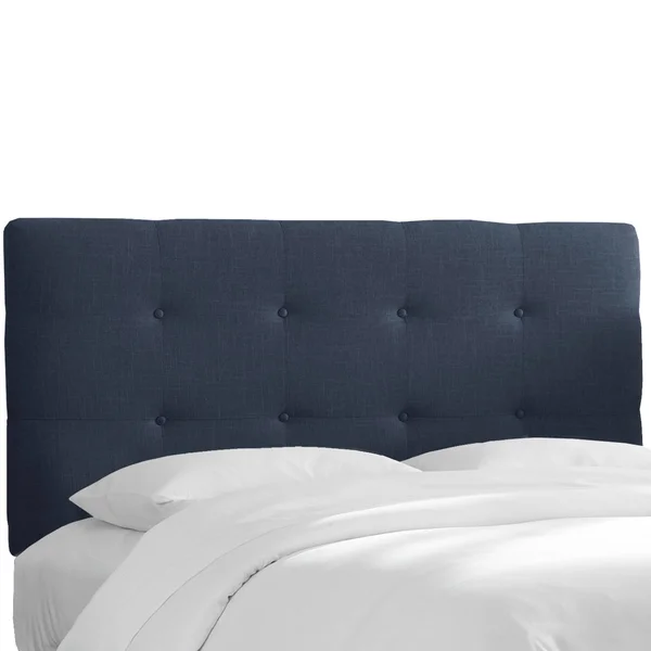 Skyline Furniture Tufted Headboard in Linen- - Size: King, Blue