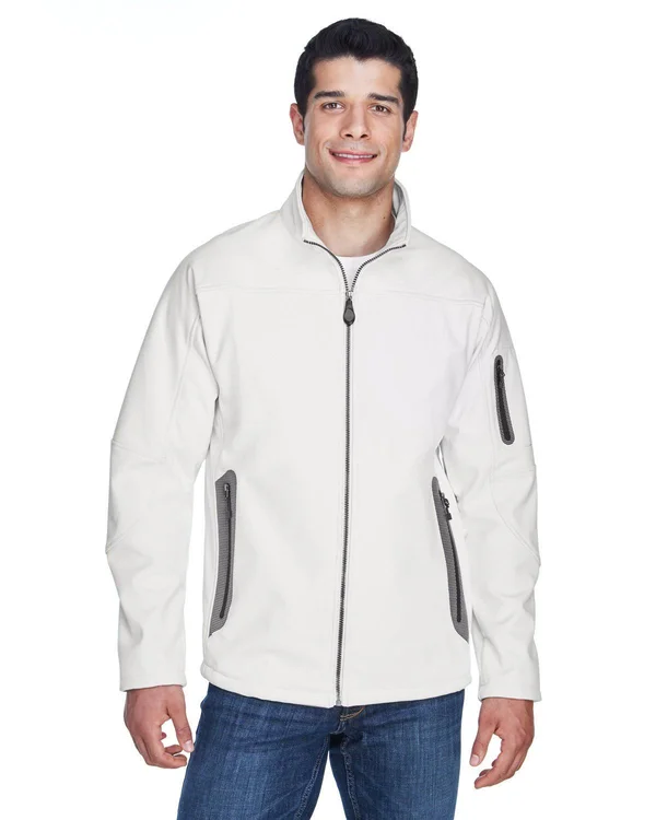 North End 88138 Men's Three-Layer Fleece Bonded Soft Shell Technical Jacket - Black - 5XL
