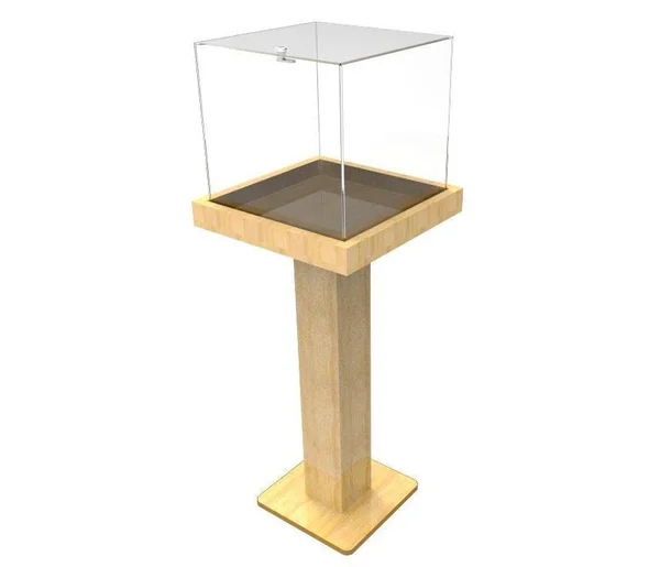 FixtureDisplays Wood Acrylic Large Floor Standing Tithing Box Offering Box Ballot Box Church Donation Box 14300, 15 x 15 x 38"