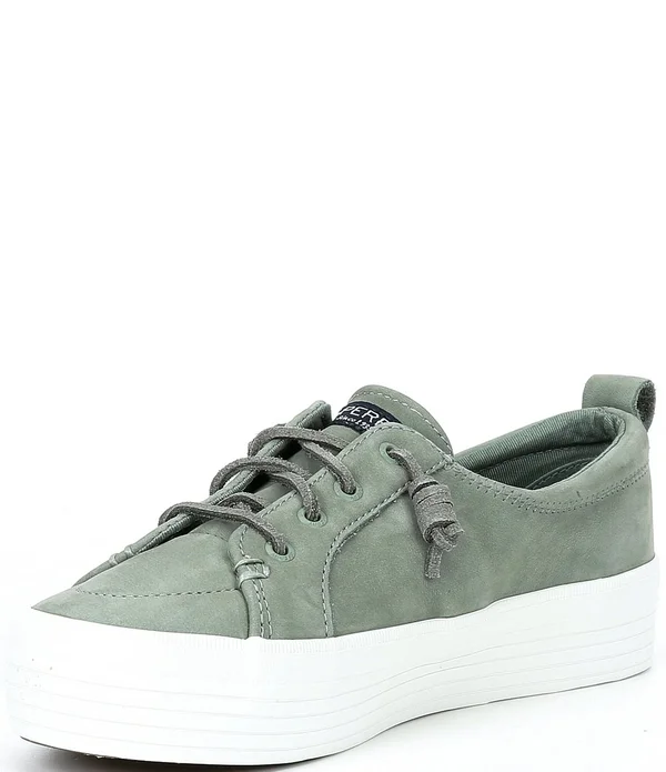 Women's Sperry Crest Vibe Platform Leather Sneaker DustyRose - Size 6M