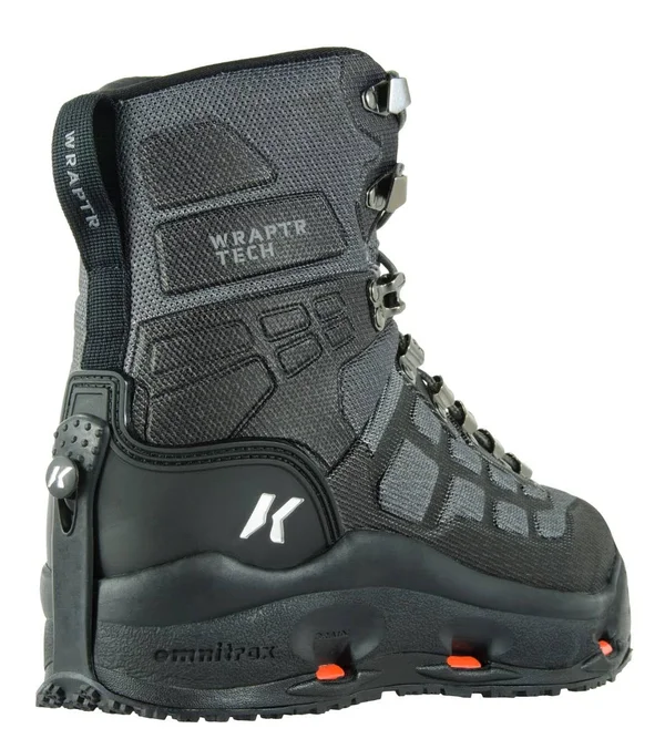 Korkers Men's Wraptr OmniTrax Kling On Sole Fishing Wading Boots - Black Studded 9 by Sportsman's Warehouse