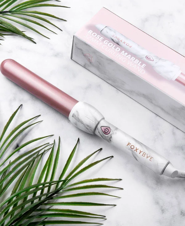 Foxybae White Marble Rose Gold Curling Wand