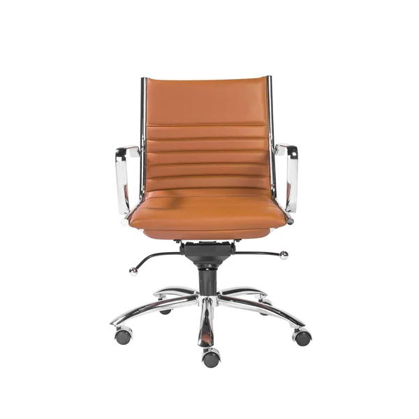 27.01x22 x 25.04x22 x 38x22 Low Back Office Chair in Cognac with Chrome Base