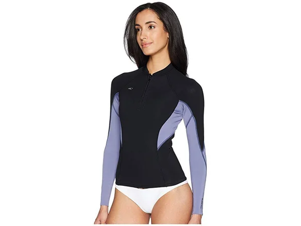 O&Neill Bahia Front-Zip 1mm Jacket - Women's Black/Mist/Black, 4