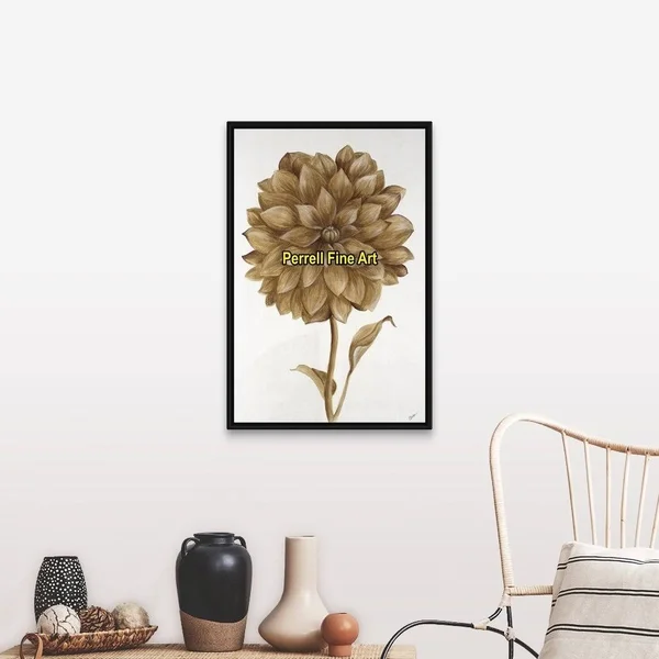 Delicate Gold II Black Float Frame Canvas Art - 24 x 36