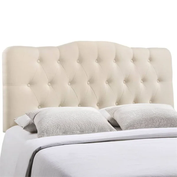 Hawthorne Collections King Tufted Panel Headboard in Ivory