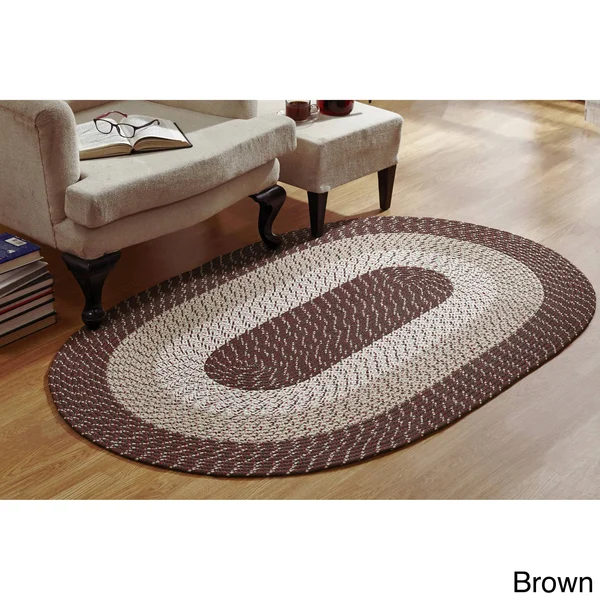 Better Trends Country Braid Collection Is Durable and Stain Resistant Reversible Indoor Area Utility Rug (Brown Stripe 96x22 x 1