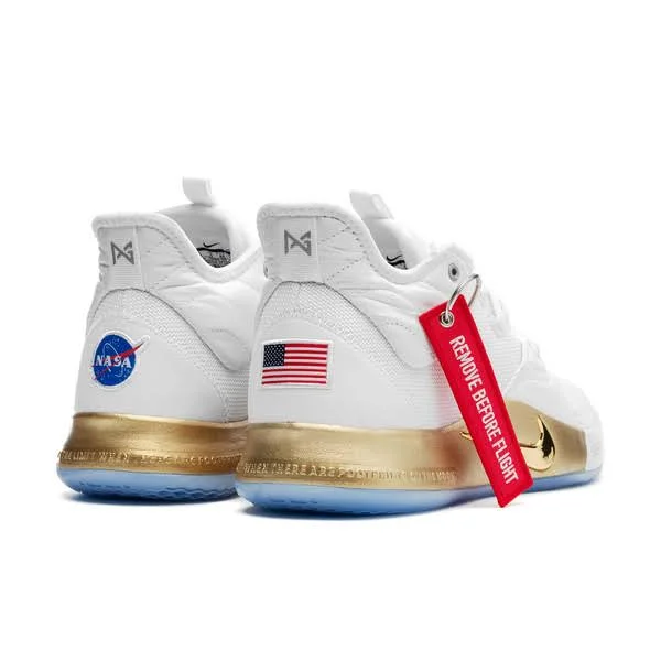 Nike PG 3 NASA Basketball Shoe Size 7.5 (White)