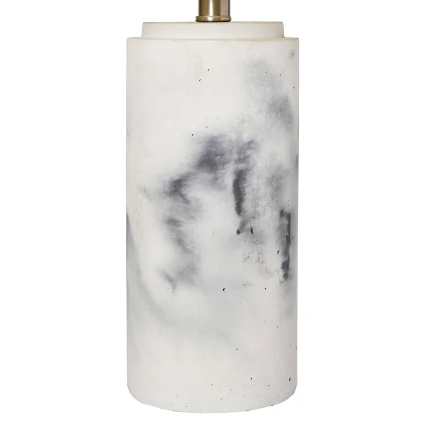 Lalia Home Marbleized Table Lamp with White Fabric Shade - White