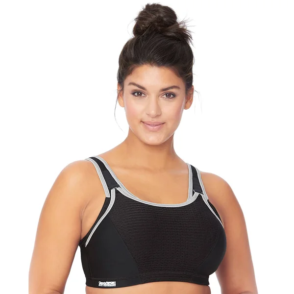 Glamorise Women's Elite Performance Adjustable Sports Bra - Size: 38B, Black