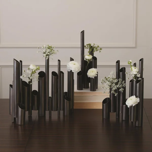 Multi Pipe Vase-Brass-Sm, Global Views 9.92977