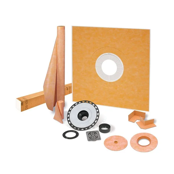KERDI-SHOWER-KIT 48x22 x 48x22 ABS Flange 2x22 with Stainless Steel Grate