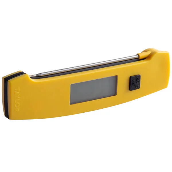 Taylor 9868FDA 4 3/8x22 Yellow Waterproof Digital Folding Thermocouple Thermometer with Rotating Display and Backlight
