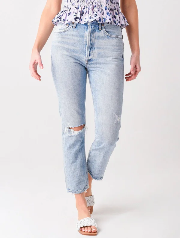 Agolde Riley High Rise Straight Crop Jeans