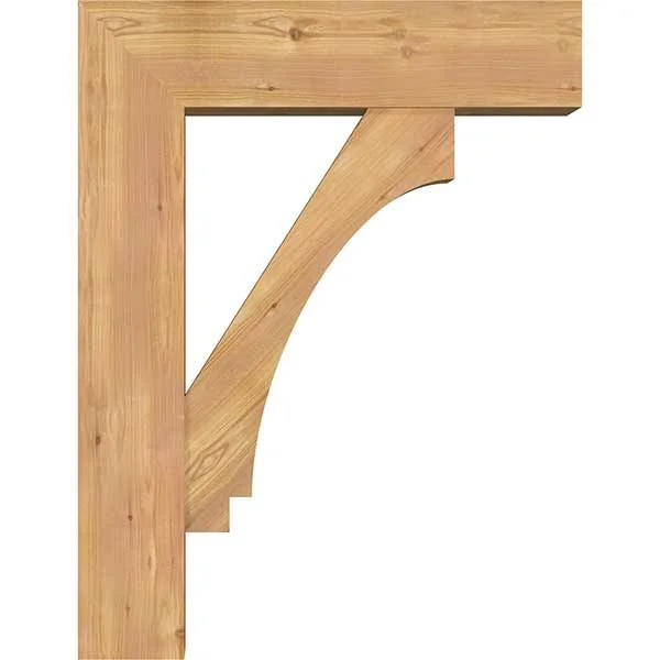 Ekena Millwork 1462780 7 1/2x22W x 26x22D x 34x22H Imperial Block Smooth Bracket w/ Offset Brace - Western Red Cedar
