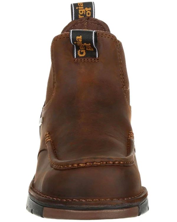 Men's Brown Georgia Boot Athens Chelsea Waterproof Work Boot Size 8