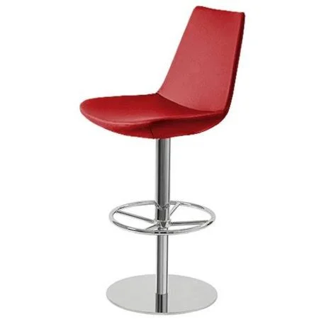 Brayden Studio Shinkle Piston Adjustable Height Swivel Bar Stool, Red