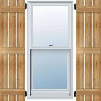 Ekena Millwork RBS06S23X073RWR 23x22W x 73x22H TimberCraft Four 5 3/8x22 Boards Spaced Board-n-Batten Shutters, Rough Sawn Weste