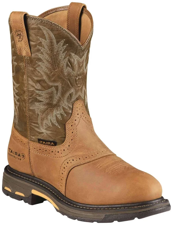 Ariat Men's Brown H20 Workhog Work Boots - Composite Toe